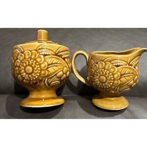 Vintage Harvest Gold‎ Sugar And Creamer Set- Japan